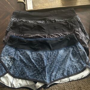 Lululemon shorts 3 pairs